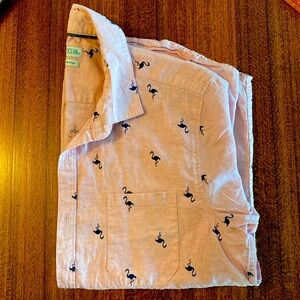 Flamingo pastel linen shirt